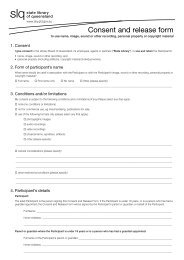 Consent and release form - State Library of Queensland
