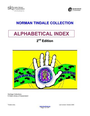 Tindale Index 2ndEd
