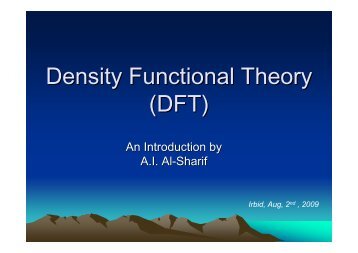 Introduction to DFT - Chemistry Department
