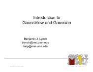 Introduction to GaussView and Gaussian