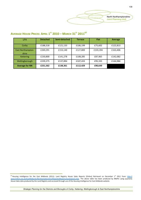 North Northamptonshire Annual Monitoring Report 2010-11