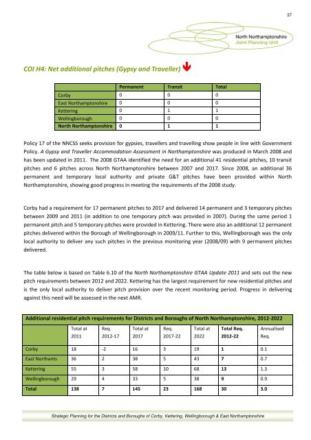 North Northamptonshire Annual Monitoring Report 2010-11