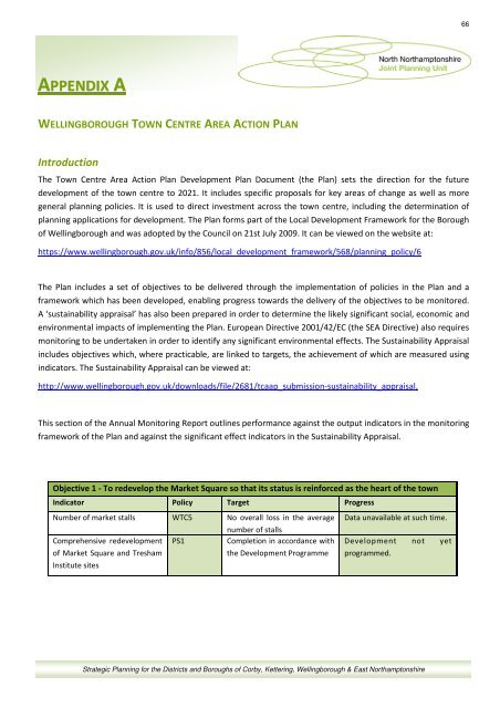 North Northamptonshire Annual Monitoring Report 2010-11