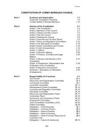 CONSTITUTION OF CORBY BOROUGH COUNCIL