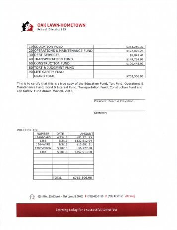 May 2013 - Oak Lawn-Hometown School District 123