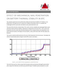 Effect of mechanical nail penetration on battery thermal stability - HEL