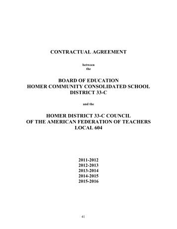 Homer CCSD 33C Teachers' Contract 2011-2016