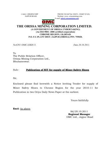 the orissa mining corporation limited.