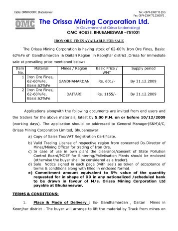 The Orissa Mining Corporation Ltd.