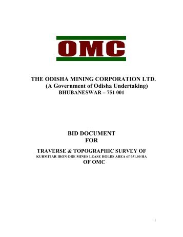 BID DOCUMENT FOR - Orissa Mining Corporation