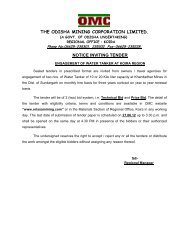 the odisha mining corporation limited. notice inviting tender