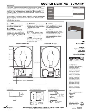 Download Cutsheet - Specified Lighting Systems