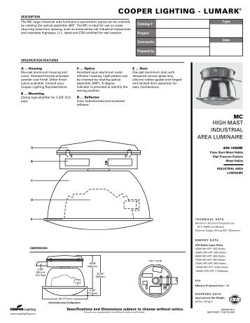 Download Cutsheet - Specified Lighting Systems