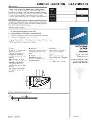 COOPER LIGHTING - HEALTHCARE - Specified Lighting Systems