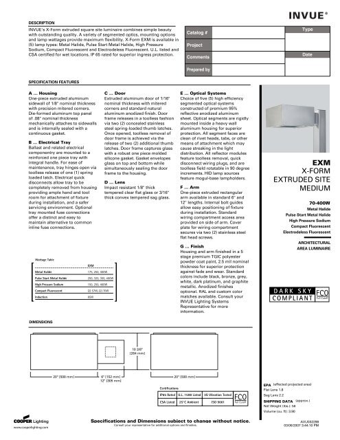 Download Cutsheet - Specified Lighting Systems