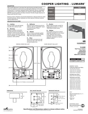 Download Cutsheet - Specified Lighting Systems