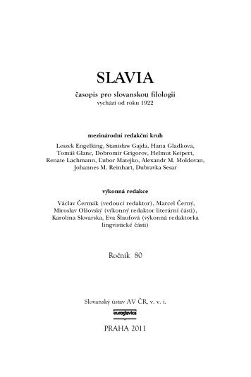 SLAVIA - SlovanskÃ½ Ãºstav AV ÄR