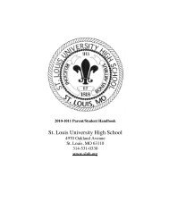 SLUH Student and Parent Handbook - St. Louis University High ...