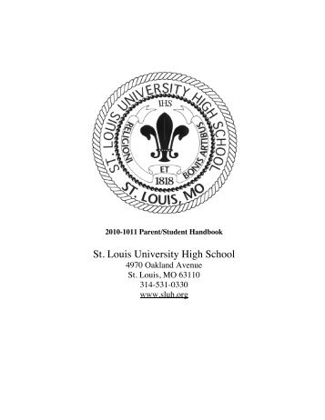 SLUH Student and Parent Handbook - St. Louis University High ...