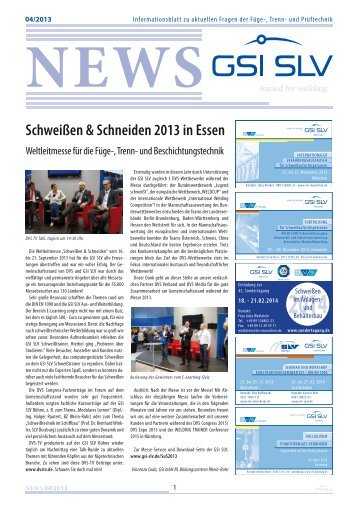 GSI NEWS 04/2013 erschienen - SLV Duisburg