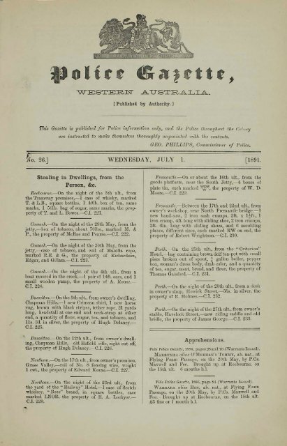 -W-ESTERN AUSTRALIA. No. 26.J WEDNESDAY, JULY 1. [1891.