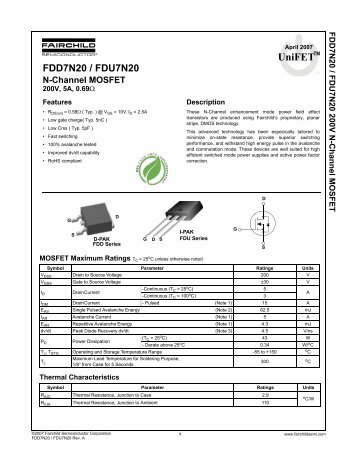 FDD7N20/FDU7N20 N-Channel MOSFET