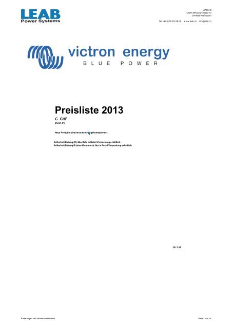 Victron-Preisliste - LEAB