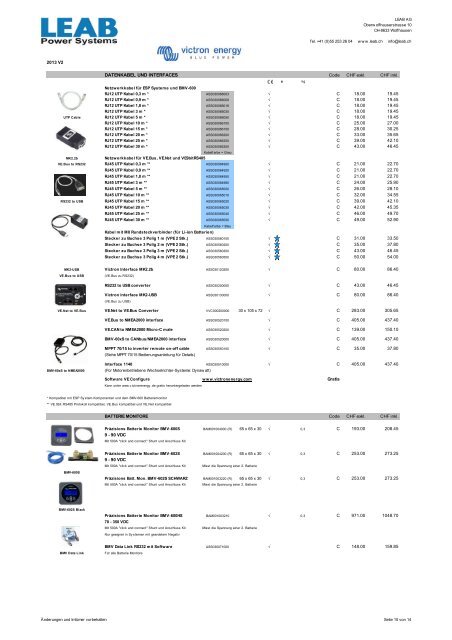 Victron-Preisliste - LEAB