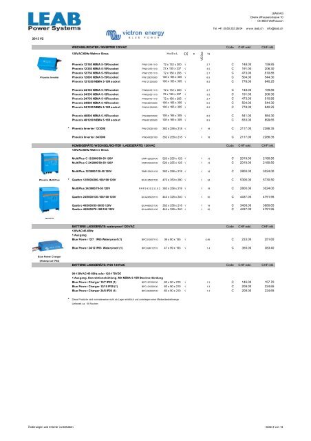 Victron-Preisliste - LEAB