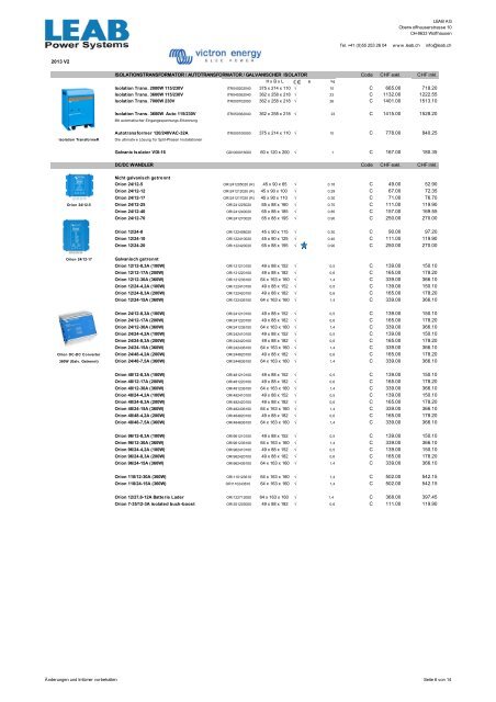 Victron-Preisliste - LEAB