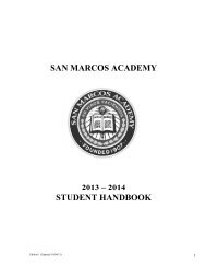 Student Handbook - San Marcos Academy