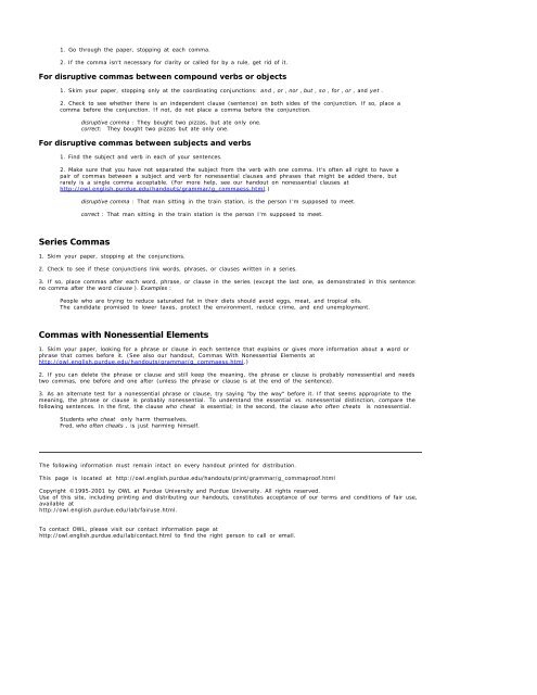 Netscape: OWL at Purdue University: Proofreading for Commas ...