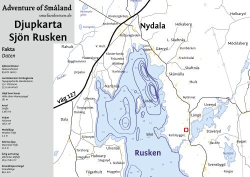 SjÃ¶n Rusken Djupkarta â Rusken See Tiefenkarte