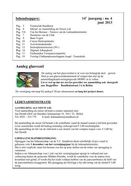 clubbad juni 2013 website - tennisclub Smalhorst