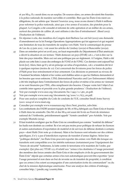 HaÃ¯ti: les chemins de la transition - Small Arms Survey