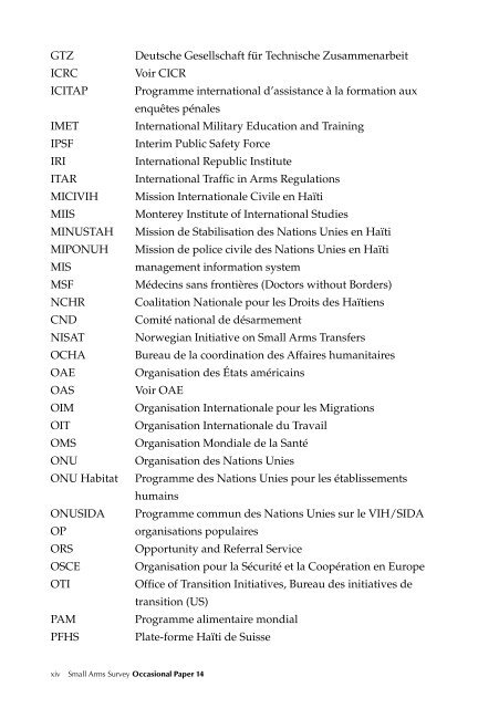 HaÃ¯ti: les chemins de la transition - Small Arms Survey