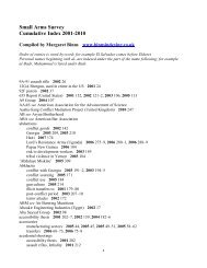 Small Arms Survey Cumulative Index 2001-2010