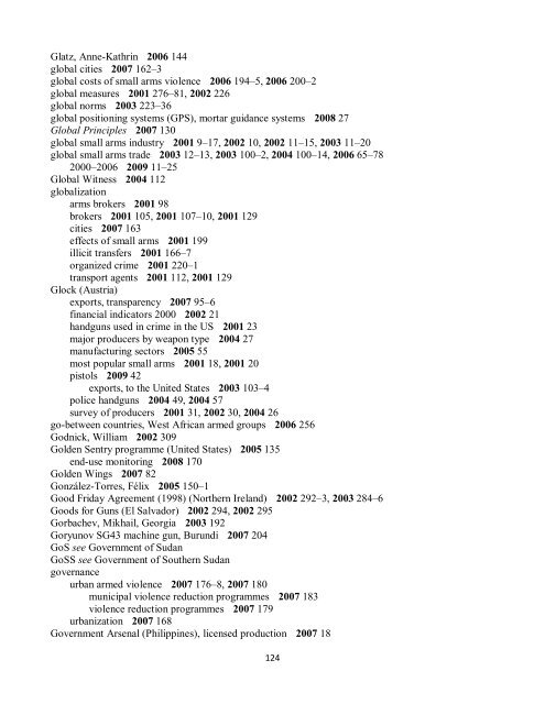 Small Arms Survey Cumulative Index 2001-2010