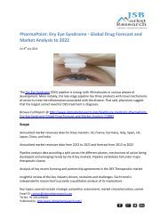 JSB Market Research: PharmaPoint: Dry Eye Syndrome - Global Drug Forecast and Market Analysis to 2022