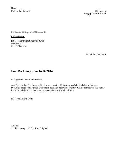 Ihre Rechnung vom 16.06.2014