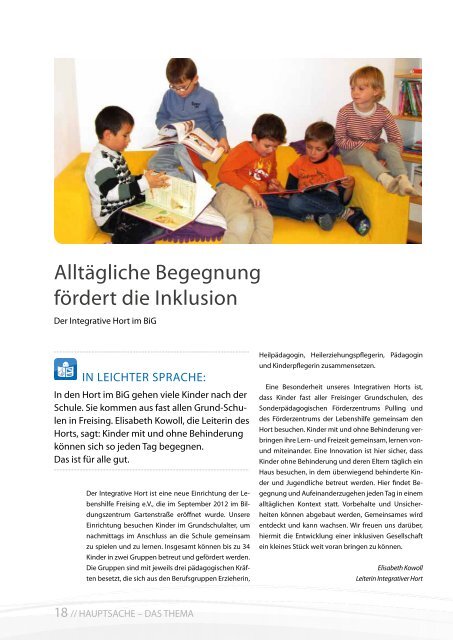 2013 Januar / Lebenshilfe Freising / Tausendfüßler-Magazin