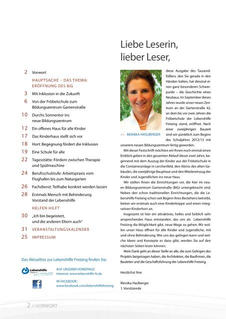 2013 Januar / Lebenshilfe Freising / Tausendfüßler-Magazin