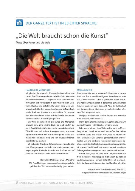 2012 Oktober / Lebenshilfe Freising / Tausendfüßler-Magazin