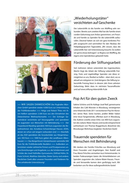 2012 April / Lebenshilfe Freising / Tausendfüßler-Magazin