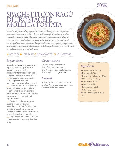 SPAGHETTI CON RAGÙ DI CROSTACEI E MOLLICA TOSTATA