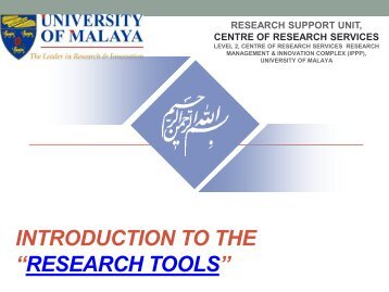 “RESEARCH TOOLS”
