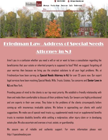 Special Needs Attorney NJ