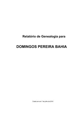 DOMINGOS PEREIRA BAHIA