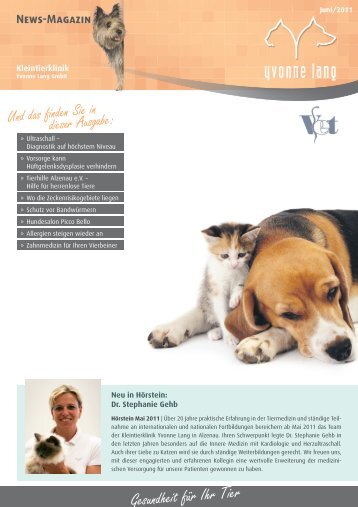 Tierklinik Yvonne Lang - News-Magazin Juni 2011