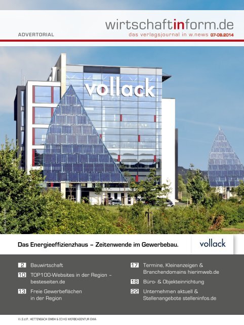 Bauwirtschaft | wirtschaftinform.de 07-08.2014